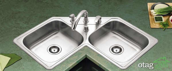 بیش از 30 مدل جدید سینک ظرفشویی گوشه ای روکار آشپزخانه