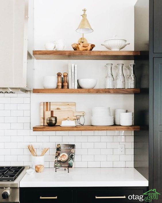 5 قانون کلیدی برای قفسه باز آشپزخانه