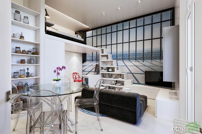 طراحی داخلی دو آپارتمان نیم طبقه 29  و 60 متری بسیار شیک