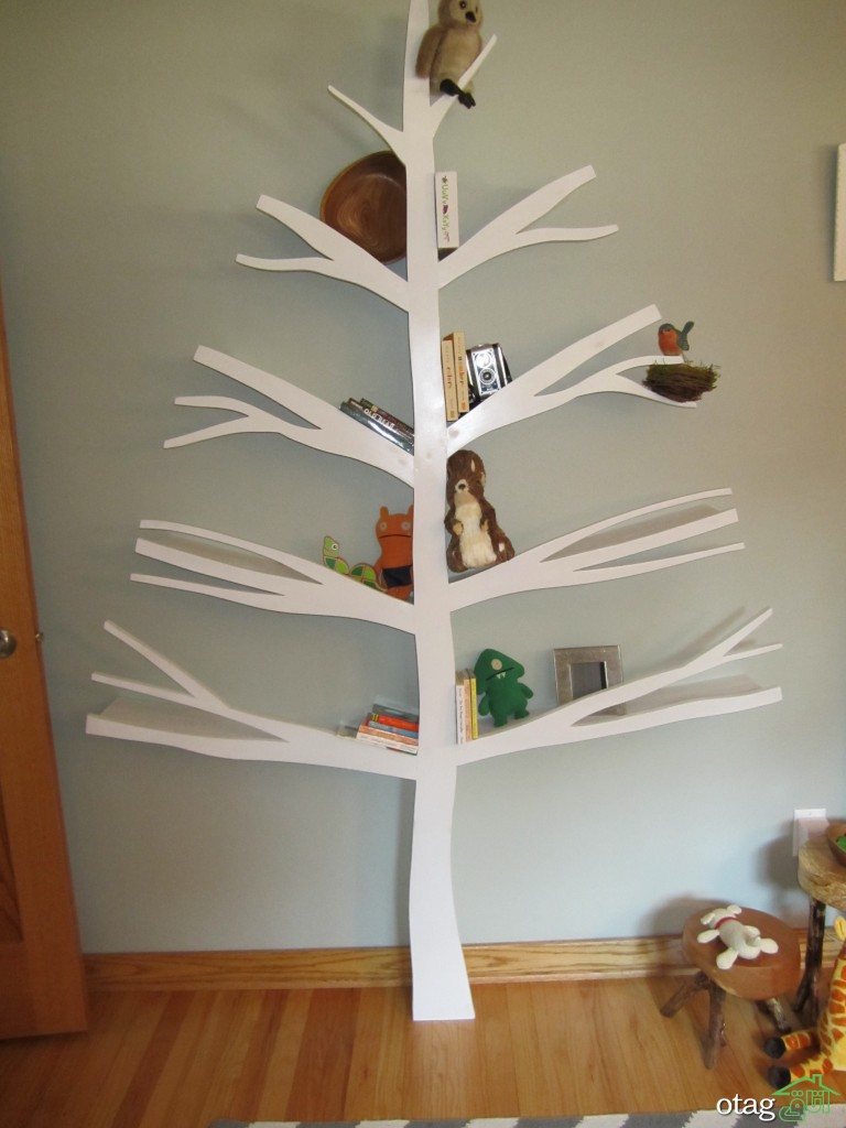 30 مدل کتابخانه درختی چوبی و فلزی مناسب برای دکورهای لوکس