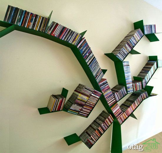 30 مدل کتابخانه درختی چوبی و فلزی مناسب برای دکورهای لوکس