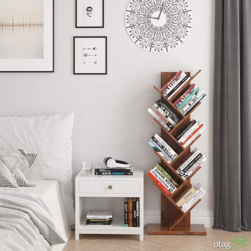 30 مدل کتابخانه درختی چوبی و فلزی مناسب برای دکورهای لوکس
