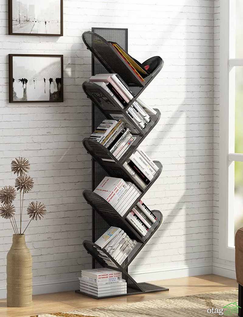 30 مدل کتابخانه درختی چوبی و فلزی مناسب برای دکورهای لوکس