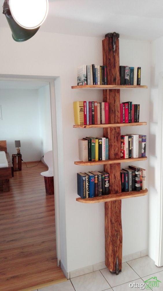 30 مدل کتابخانه درختی چوبی و فلزی مناسب برای دکورهای لوکس