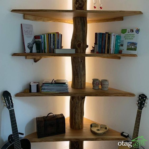 30 مدل کتابخانه درختی چوبی و فلزی مناسب برای دکورهای لوکس