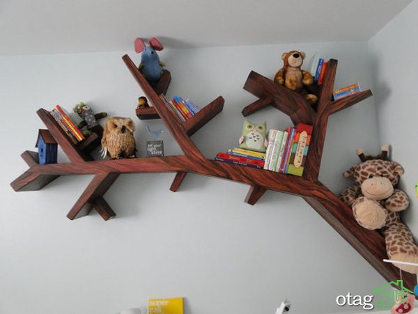 30 مدل کتابخانه درختی چوبی و فلزی مناسب برای دکورهای لوکس