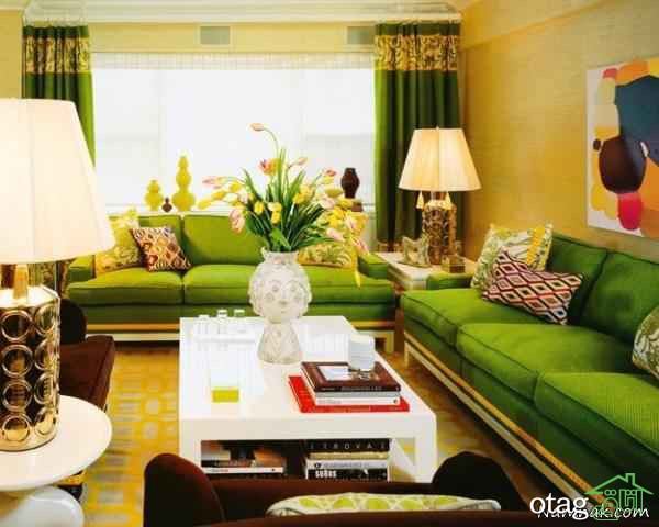 30 مدل مبل راحتی سبز رنگ مناسب اتاق نشیمن های کوچک و بزرگ