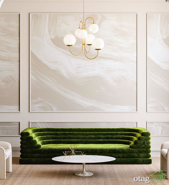 30 مدل مبل راحتی سبز رنگ مناسب اتاق نشیمن های کوچک و بزرگ