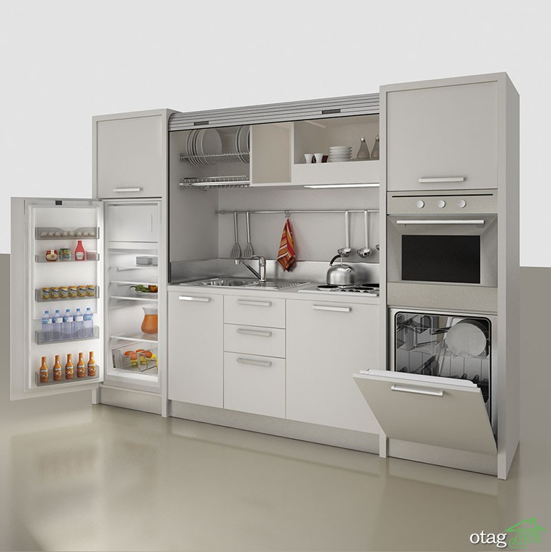 30 مدل مینی آشپزخانه جدید و همه چیز تمام با قابلیت جابجایی