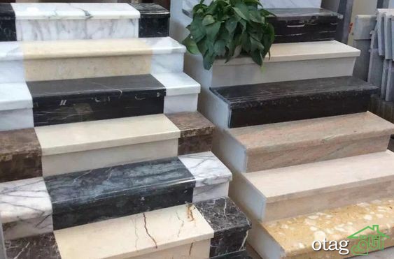 مدل های جدید سنگ راه پله دوبلکس در رنگ های سفید و مشکی