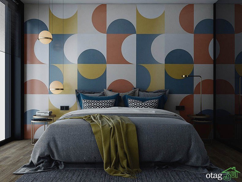 طرح نقاشی اتاق خواب با شکل های جذاب مناسب اتاق بزرگسالان