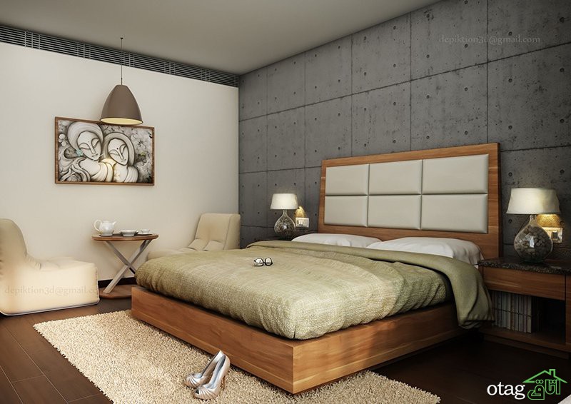 مدل های جدید دیوارپوش بتنی دکوراتیو برای اتاق خواب + 30 عکس