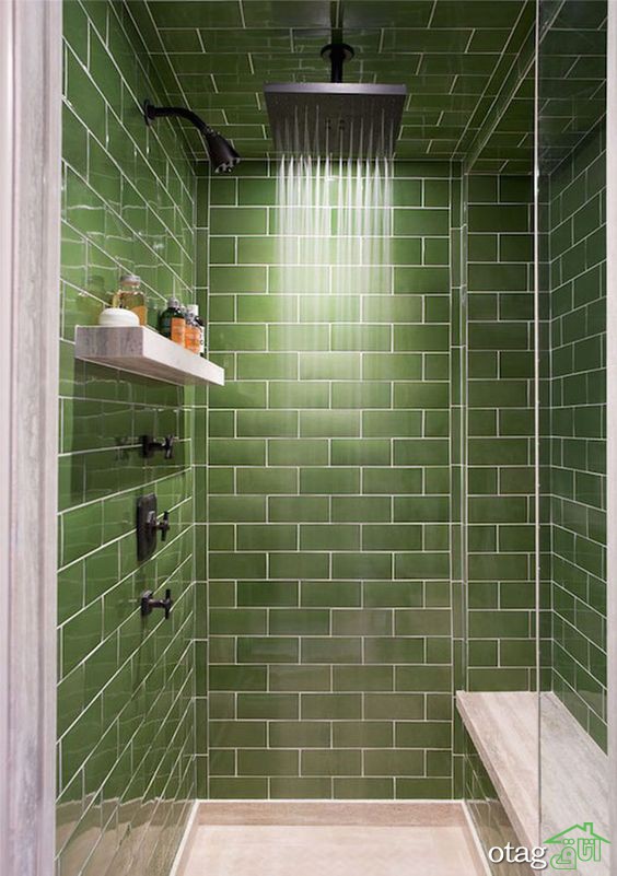 30 مدل کاشی رنگ سبز مناسب حمام، سرویس بهداشتی و آشپزخانه
