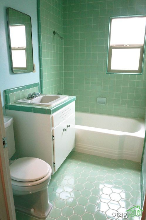 30 مدل کاشی رنگ سبز مناسب حمام، سرویس بهداشتی و آشپزخانه