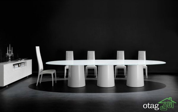 40 مدل میز ناهارخوری بیضی شکل در طرح های مدرن و کمجا