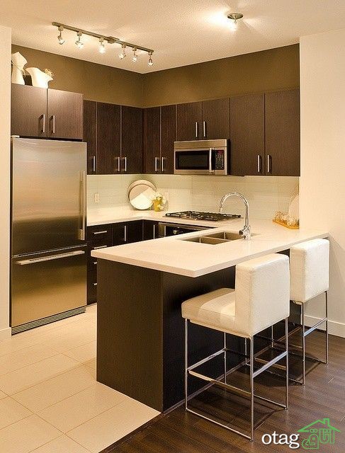 مدل کابینت قهوه ای تیره در آشپزخانه های سنتی و مدرن مدل کابینت قهوه ای تیره در آشپزخانه های سنتی و مدرن
