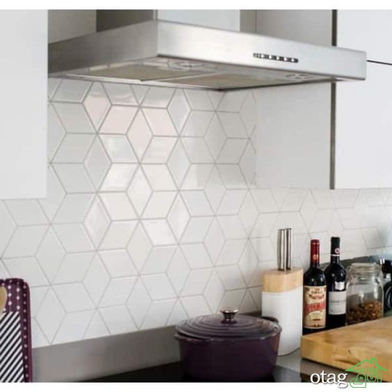 مدل کاشی سفید آشپزخانه در طرح ها و رنگ های بسیار خاص و جدید