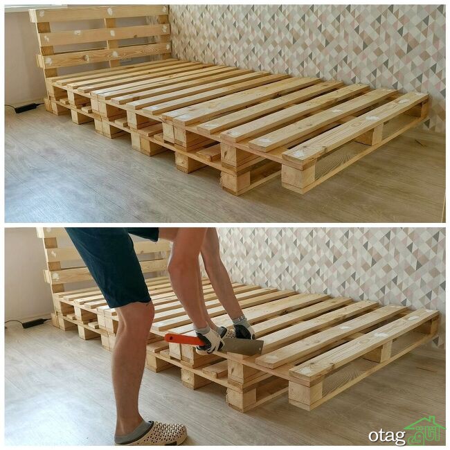 نحوه ساخت تخت خواب با پالت چوبی / آموزش کامل بهمراه عکس