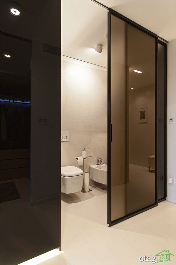 درب کشویی سرویس بهداشتی و حمام در انواع شیشه ای ساده و طرحدار