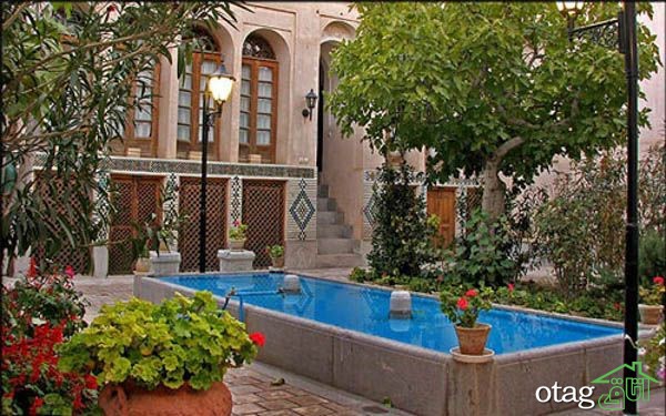 طراحی حوض در حیاط خانه ها به سبک قدیم برای ایجاد یک فضای دلنشین