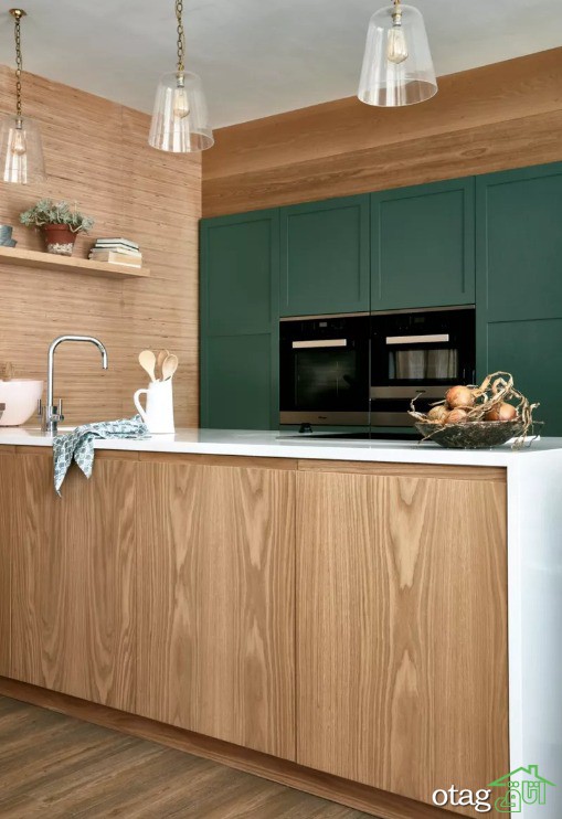 مدل‌های زیبا از رنگ کابینت سبز آشپزخانه در سال جدید