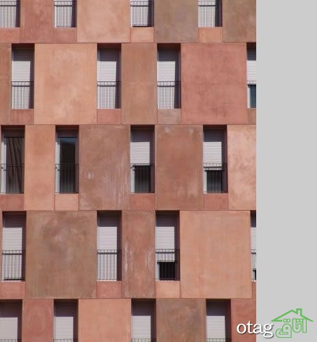 نمای سیمان رنگی در ساختمان‌های مسکونی و تجاری شهری و ویلایی