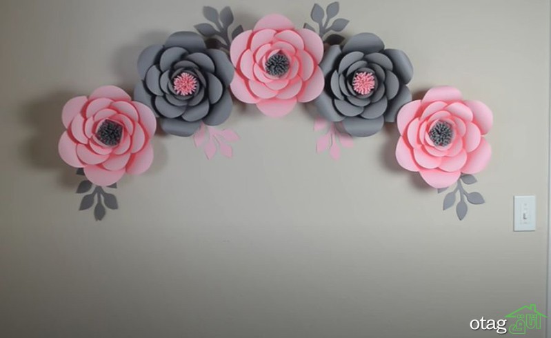 تزیین دیوار با گل مصنوعی در انواع کاغذی و پلاستیکی
