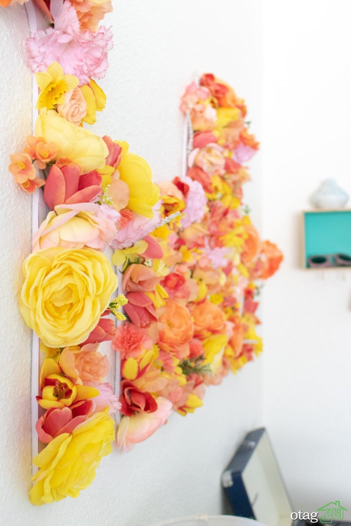 تزیین دیوار با گل مصنوعی در انواع کاغذی و پلاستیکی