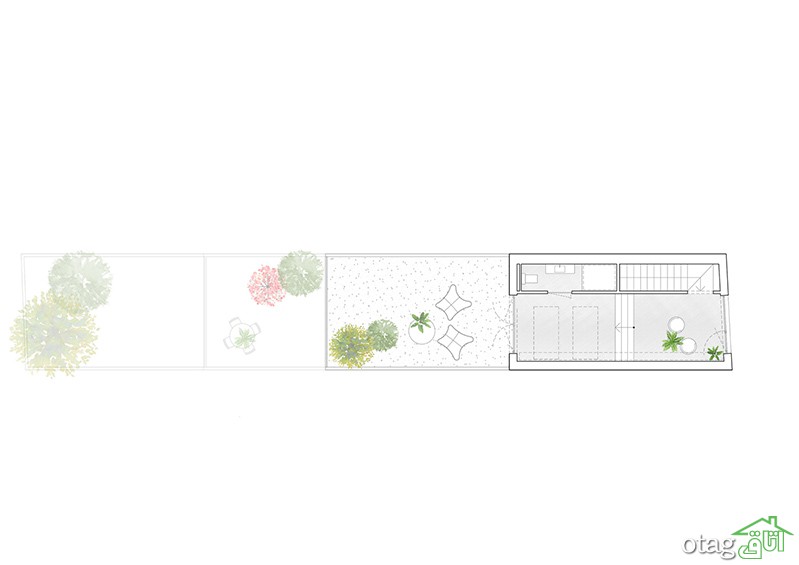 طرح خانه 200 متری با چیدمان کامل در پلان‌های باریک و مستطیلی