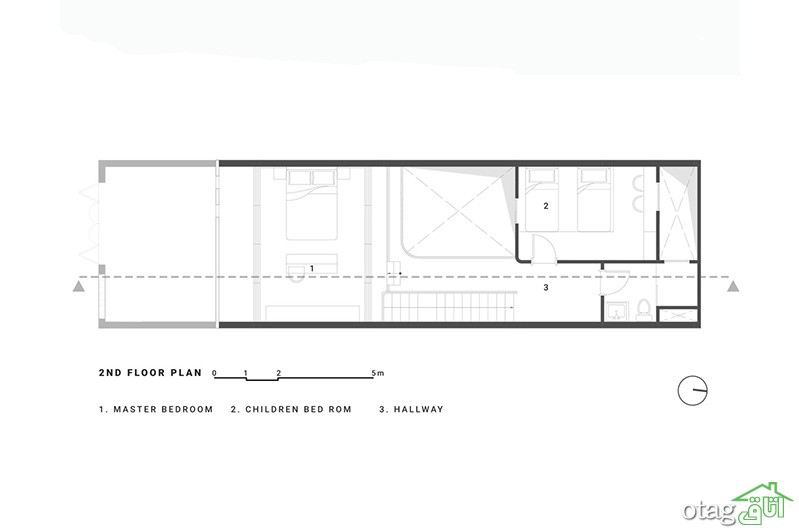 طرح خانه 200 متری با چیدمان کامل در پلان‌های باریک و مستطیلی
