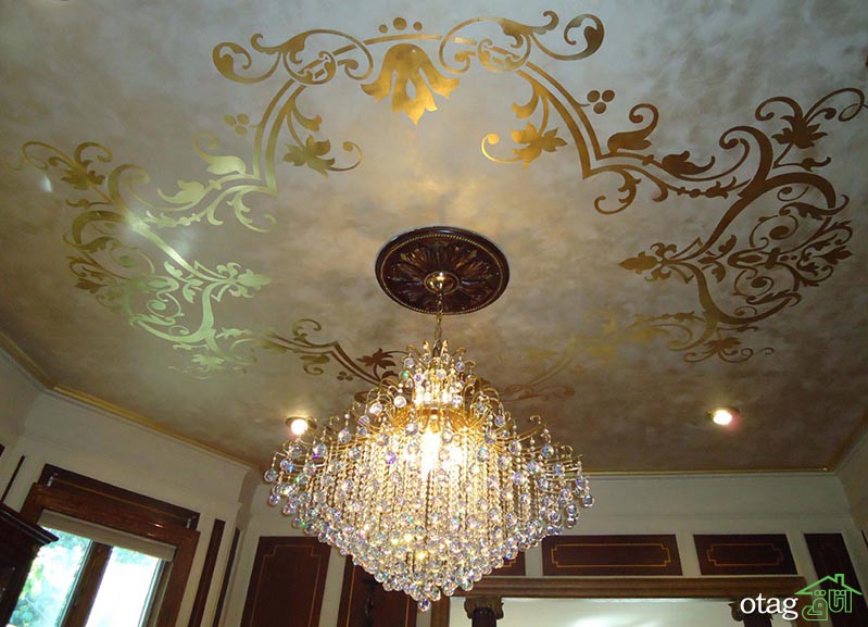 ایدههای جذاب اجرای ورق طلا روی سقف در منازل کلاسیک و لوکس ایدههای جذاب اجرای ورق طلا روی سقف در منازل کلاسیک و لوکس