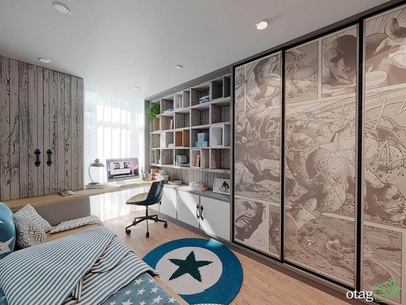 دکوراسیون خاکستری و صورتی در طراحی داخلی آپارتمان امروزی