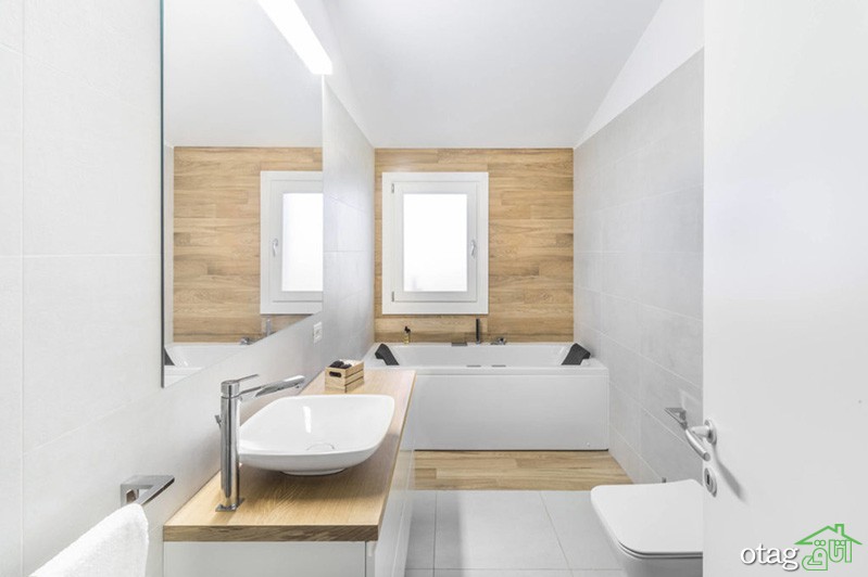 22 مدل لوکس سرامیک طرح چوب دیواری مناسب حمام و دستشویی