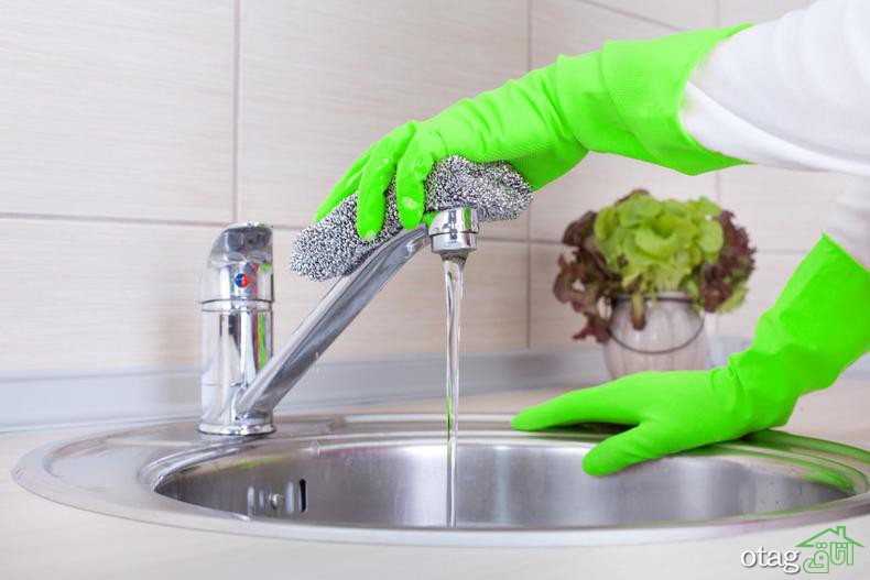 نحوه تمیز کردن سینک ظرفشویی استیل با وسایل ساده و دم دستی