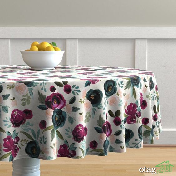 طرح‌های جدید رومیزی مناسب میز ناهارخوری گرد در رنگ‌های مختلف