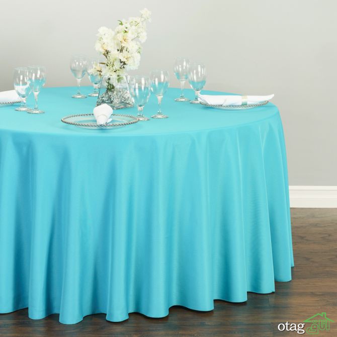 طرح‌های جدید رومیزی مناسب میز ناهارخوری گرد در رنگ‌های مختلف