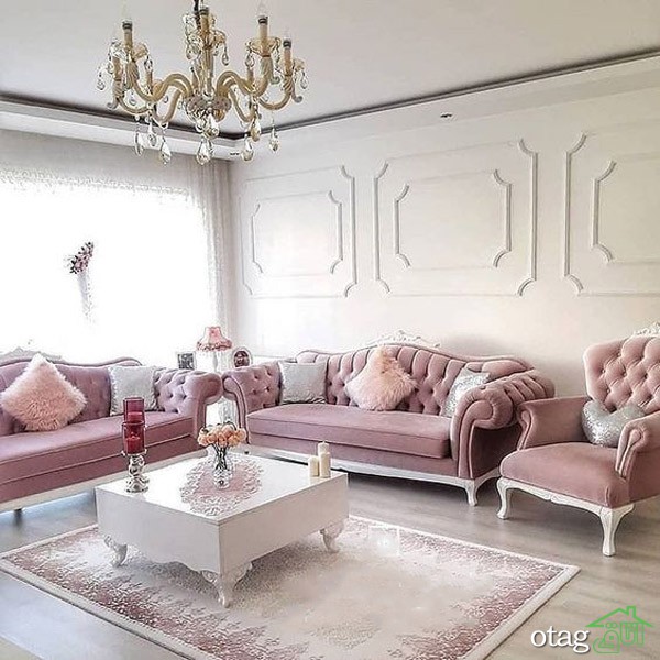 ست&zwnj;های جدید مبلمان چوبی سفید برای هال پذیرایی و اتاق نشیمن