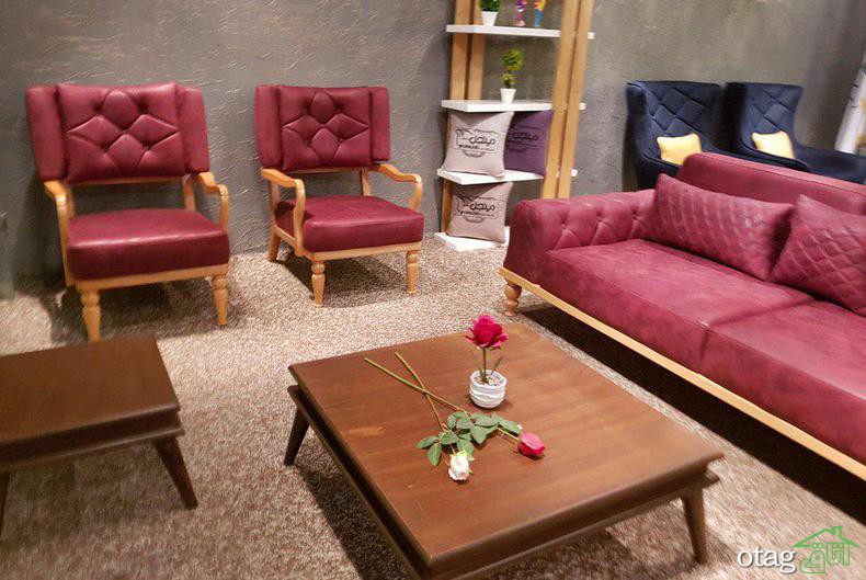 مبلمان چوبی مدرن، آلبوم مدل&zwnj;های جدید و کم جا برای اتاق نشیمن