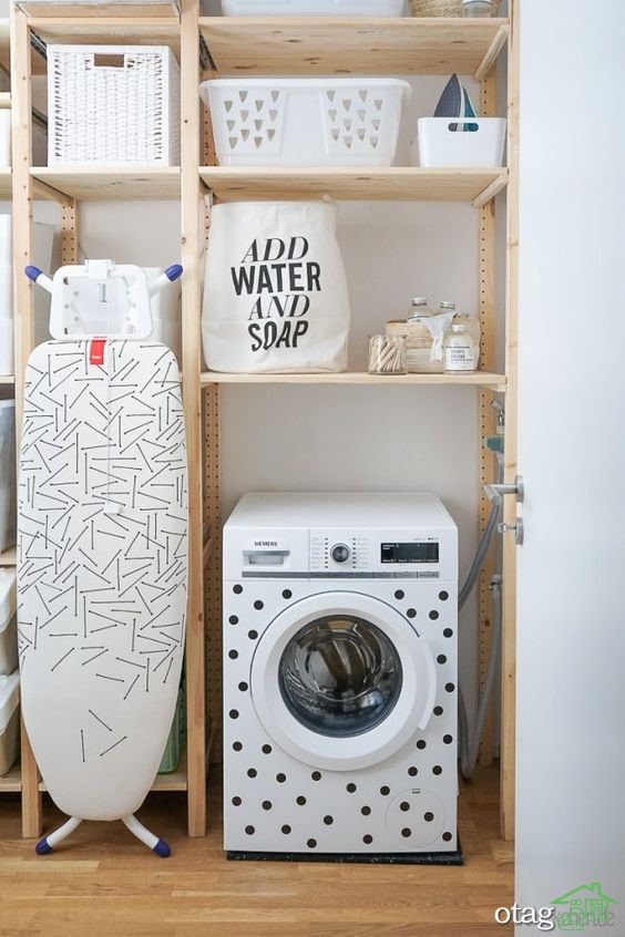 ارگانایزر ماشین لباسشویی اقدامی جالب در جهت نظم بیشتر در دکوراسیون آشپزخانه