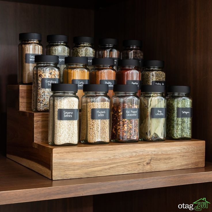 خرید 38 مدل ظرف جا ادویه ای شیک و جدید [چوبی، شیشه ای]