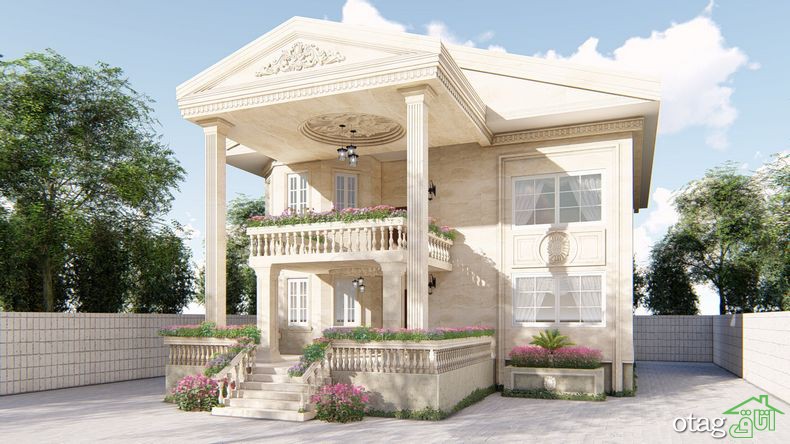 پلان ویلای دوبلکس کلاسیک، طرح‌های جدید خانه ویلایی رومی