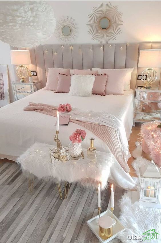 30 مدل لوکس تخت خواب طوسی دخترانه با طراحی جدید و مدرن