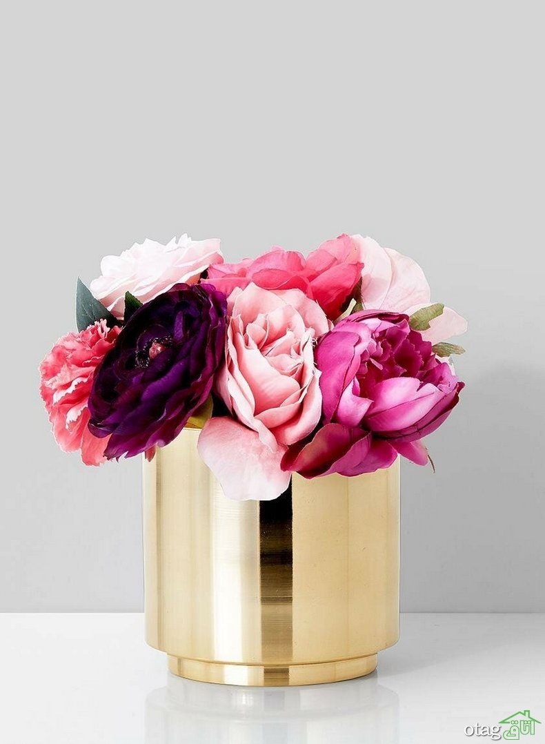 30 مدل گلدان طلایی لوکس در انواع جدید پایه‌دار و ساده