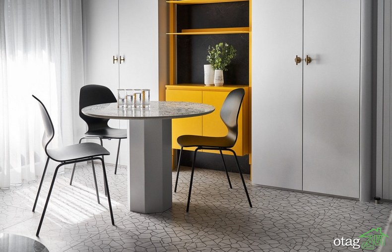 دکوراسیون سفید و زرد، بررسی طراحی داخلی سه آپارتمان کوچک
