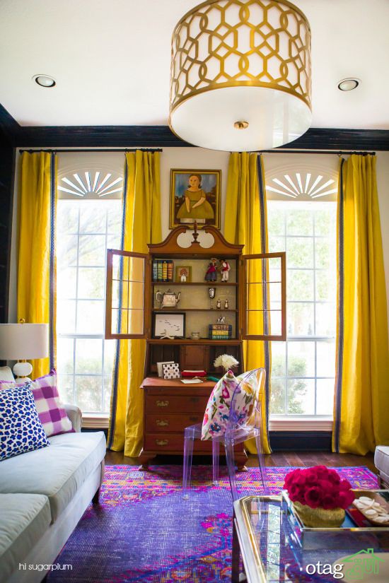 دکوراسیون داخلی زرد و بنفش ترکیبی اعجاب انگیز برای هر خانه ای