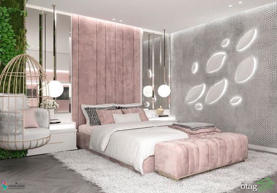 ایده های کاربردی برای طراحی و دکوراسیون اتاق خواب های صورتی