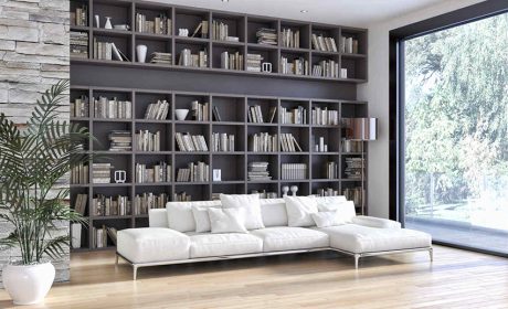 فضاهای زندگی مجلل با دکوراسیون کتابخانه
