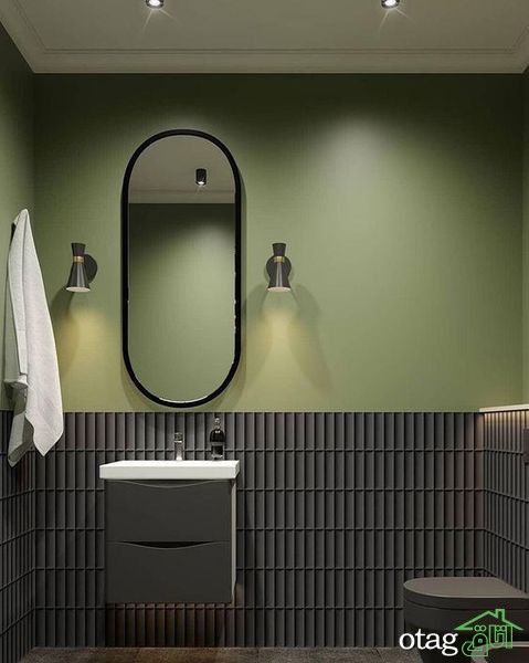 رنگ بندی دیوارهای سرویس توالت