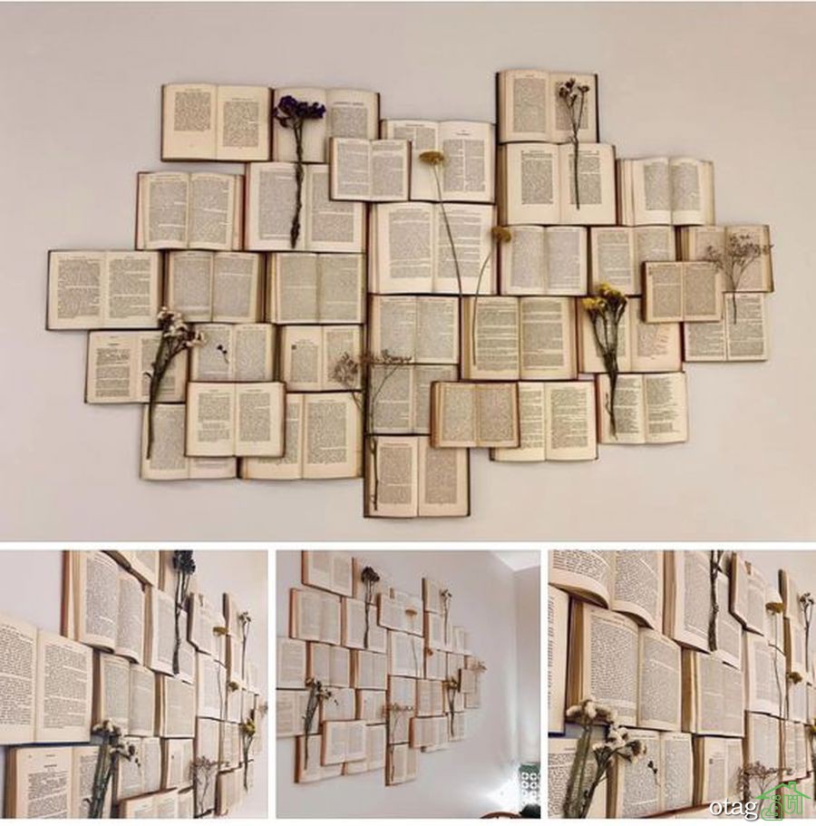 ایده‌ی تزیین دیوار با کتاب‌ها؛ ترکیبی جذاب از هنر و ادبیات