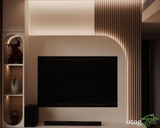 ۱۰ ایده خاص و مدرن برای طراحی تی وی وال با چوب ترمو